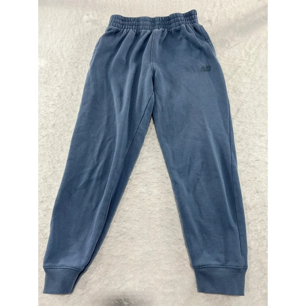 New Balance Boys Blue Fleece Jogger Sweatpants Size 12 Elastic Waist Athletic